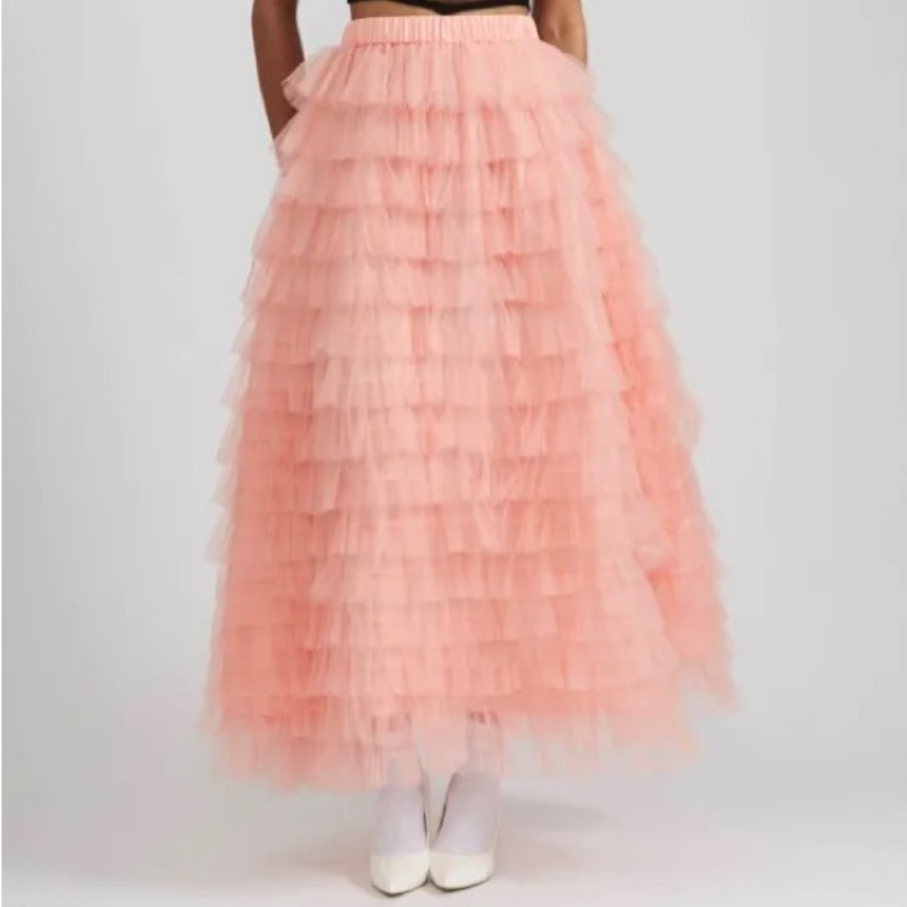 Batsheva Pink Tulle Etta Skirt